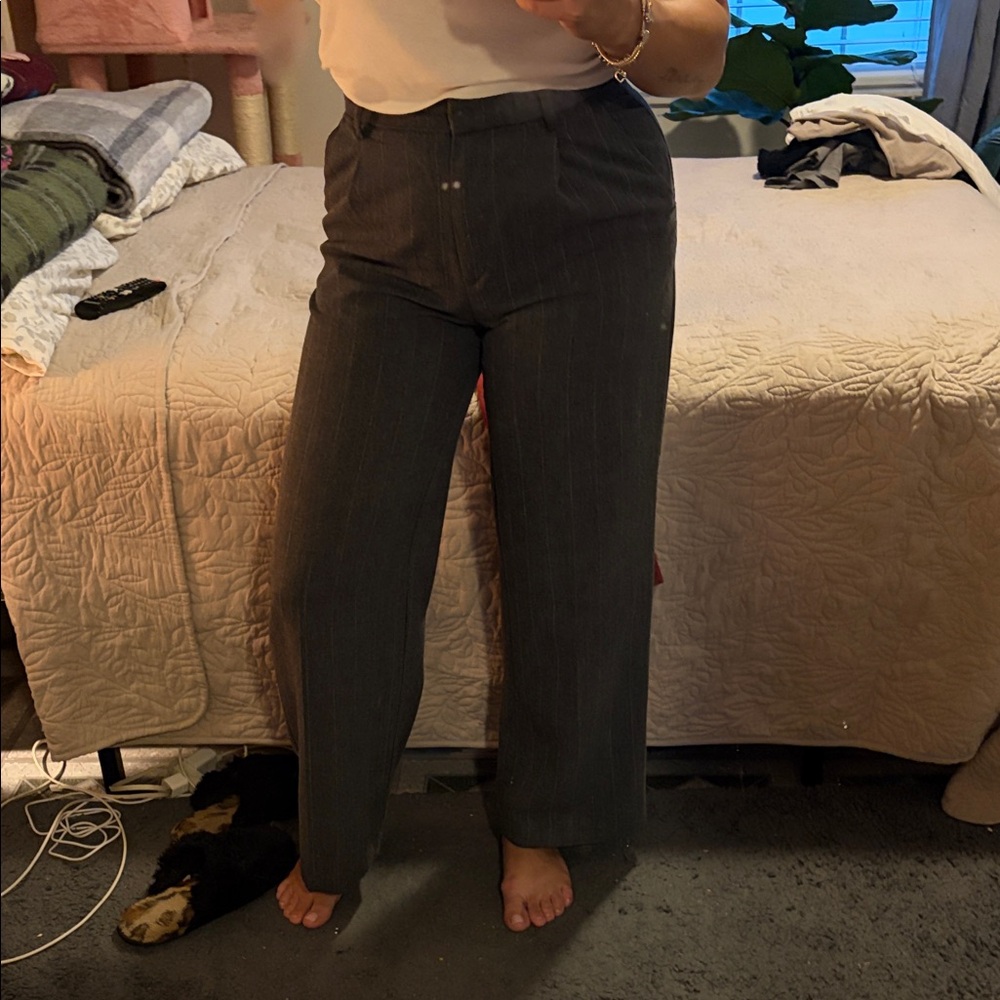 h&m • wide leg pinstripe pants